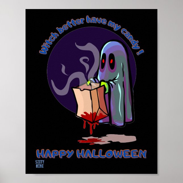 Lustigt poster "HAPPY HALLOWEEN 2" (Framsidan)
