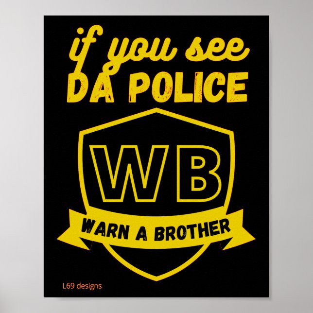 Lustigt poster "VARNA EN BRO..." (Framsidan)