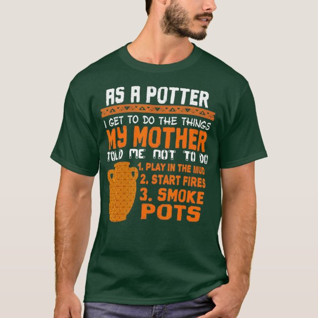 Lustigt Potter pottery Gift for Ceramics Artist T Shirt (Framsida)