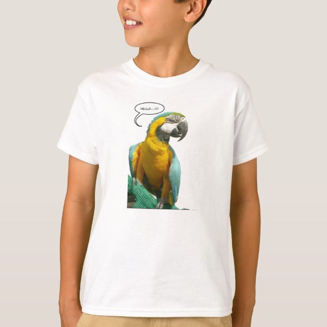 Lustigt pratparrot T-Shirt (Framsida)