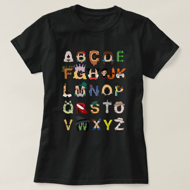 Lustigt presentationsguide för Oz Cute Graphic Gif T Shirt (Design framsida)