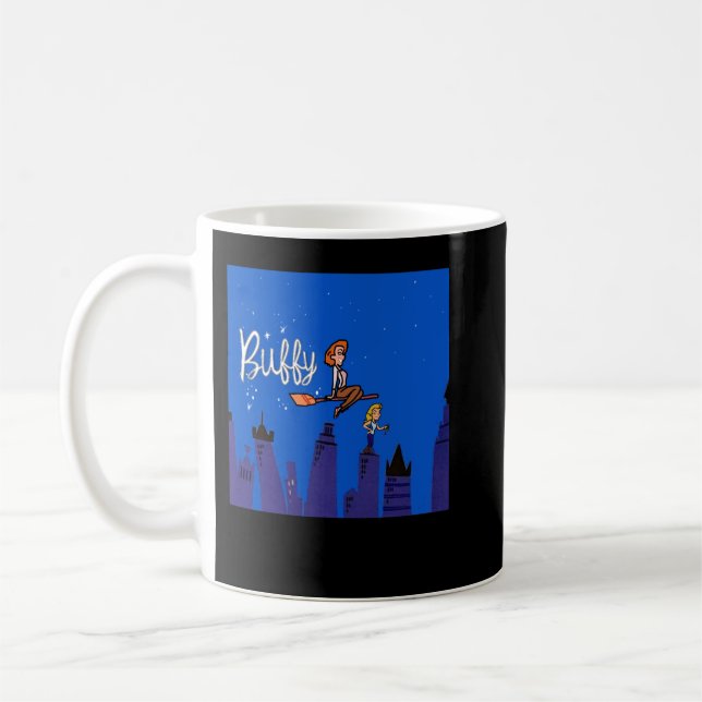 Lustigt presenterat för Buffy Bewitched Retro-Vint Kaffemugg (Vänster)
