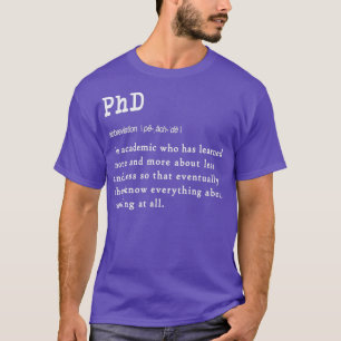 Lustigt presentkort för PhD-definition för student T Shirt