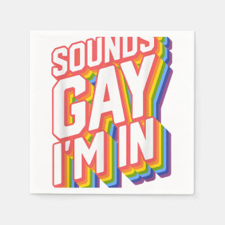 Lustigt Pride Shirts Ljud Gay jag är i Pappersservett