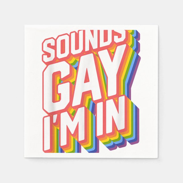 Lustigt Pride Shirts Ljud Gay jag är i Pappersservett (Framsidan)