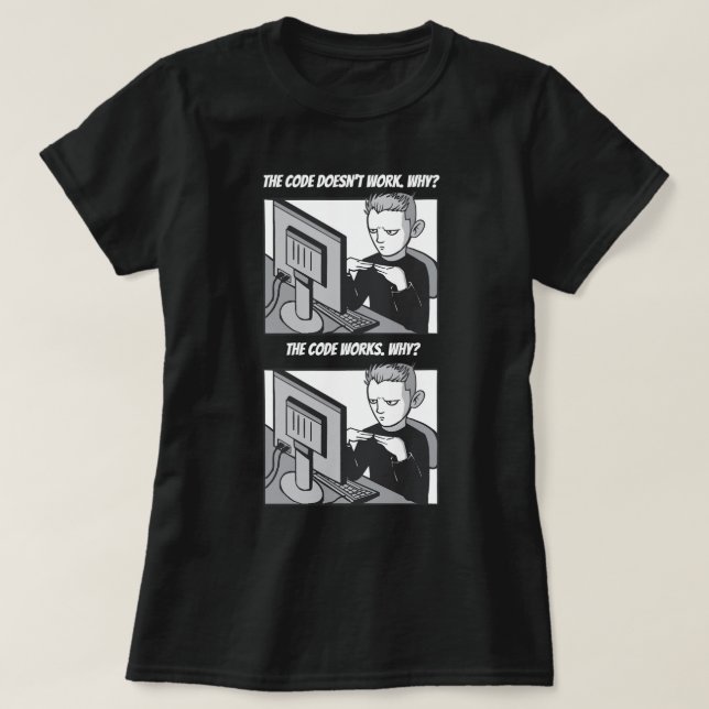 Lustigt programmeringsminne t shirt (Design framsida)