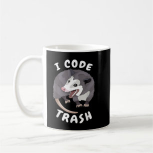 Lustigt programmeringsPM I kod Sopor Opossum Geek Kaffemugg