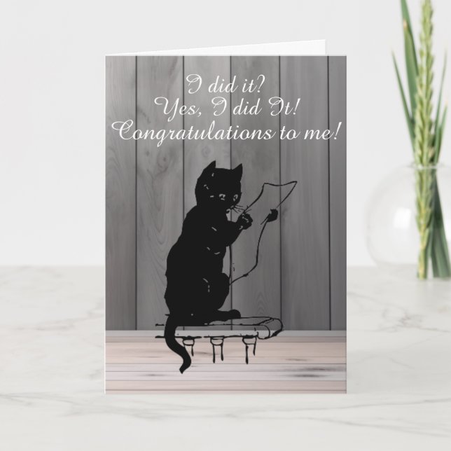 Lustigt proud Cat Graduating Card Helgkort (Framsida)