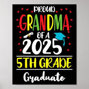 Lustigt proud Grandma med en cl av 2025 5:e Klass Poster