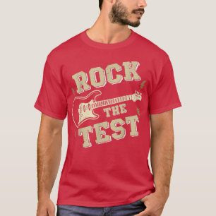 Lustigt provningsdag Sten för testen Guitar Sten L T Shirt
