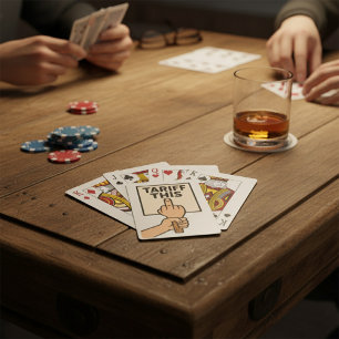 Lustigt provskylt i Mitten Finger Casinokort