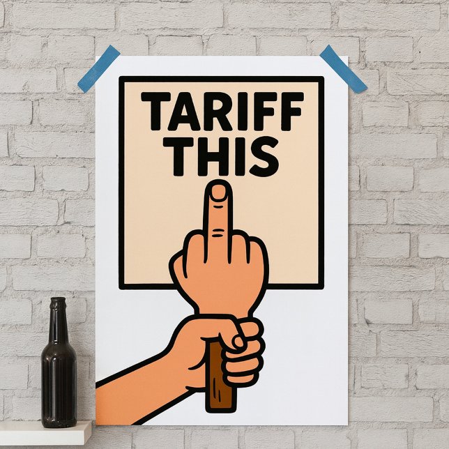 Lustigt provskylt i Mitten Finger Poster (Skapare uppladdad)