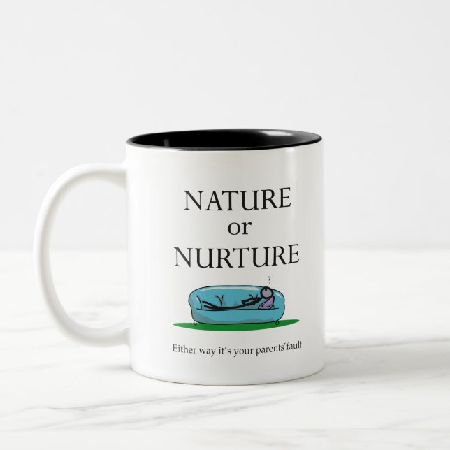 Lustigt psykologiskt naturfenomen eller naturvårds Två-Tonad mugg (Vänster)