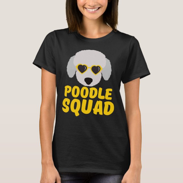 Lustigt Pudel Squad Gult Cute Kärlek Pudel if T Shirt (Framsida)