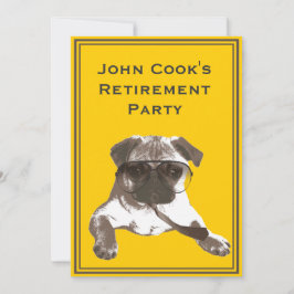 Lustigt Pug med Tie Pension Party-inbjudan Inbjudningar