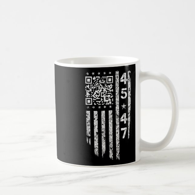 Lustigt Qr Han är Ck President Trump Code Kaffemugg (Höger)