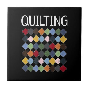 Lustigt Quilt Älskare Fågelgåvor Kakelplatta