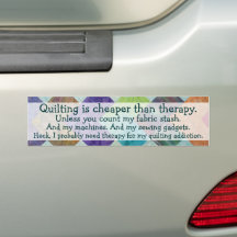 Lustigt Quilt Thoughts Bumper Sticker