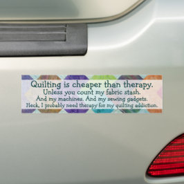 Lustigt Quilt Thoughts Bumper Sticker Bildekal