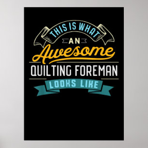 Lustigt Quilting Eman Fantastisk Jobb Occupation Poster