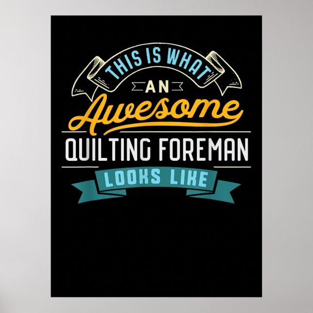 Lustigt Quilting Eman Fantastisk Jobb Occupation Poster (Framsidan)