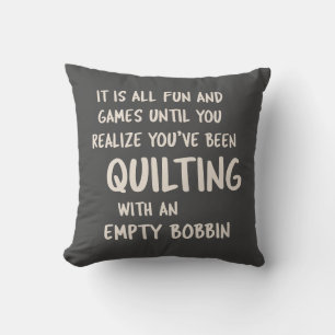 Lustigt Quilting Problemote Quote for Quilters Bla Kudde