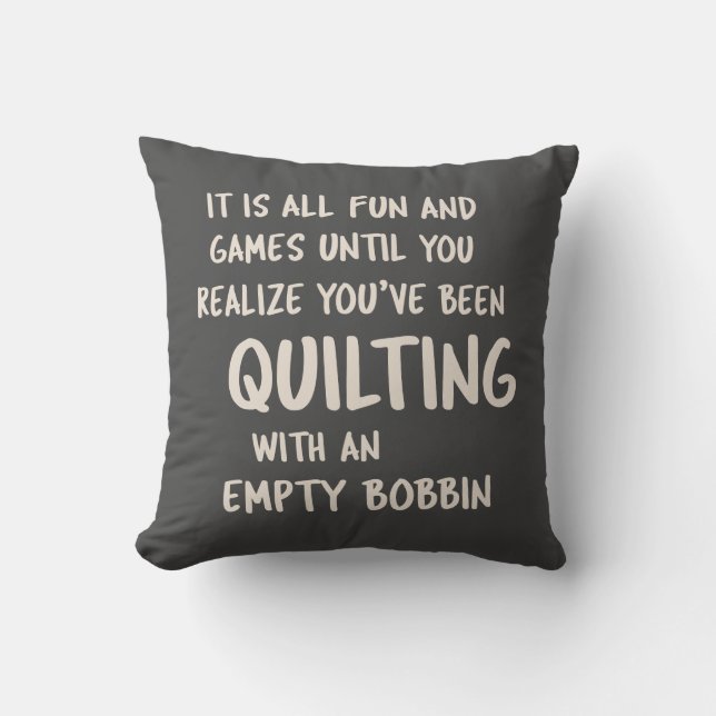 Lustigt Quilting Problemote Quote for Quilters Bla Kudde (Framsida)