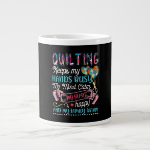 Lustigt Quilting Quilting Behållas My Händer Busy Jumbo Mugg