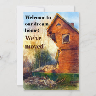 Lustigt Quirky Dream Home Vi har Flyttat annonseri Inbjudningar