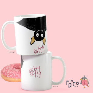 Lustigt Quirky och en liten batty utan min... Kaffemugg
