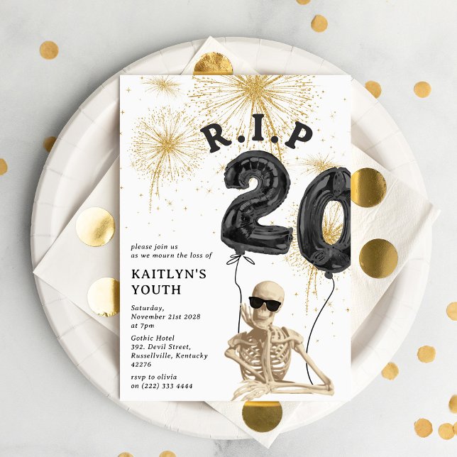 Lustigt R.I.P till My 20's 30års födelsedag Inbjudningar (Skapare uppladdad)