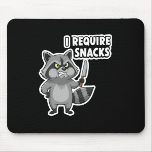 Lustigt Raccoon I kräver Snacks Halloween Humor-bi Musmatta