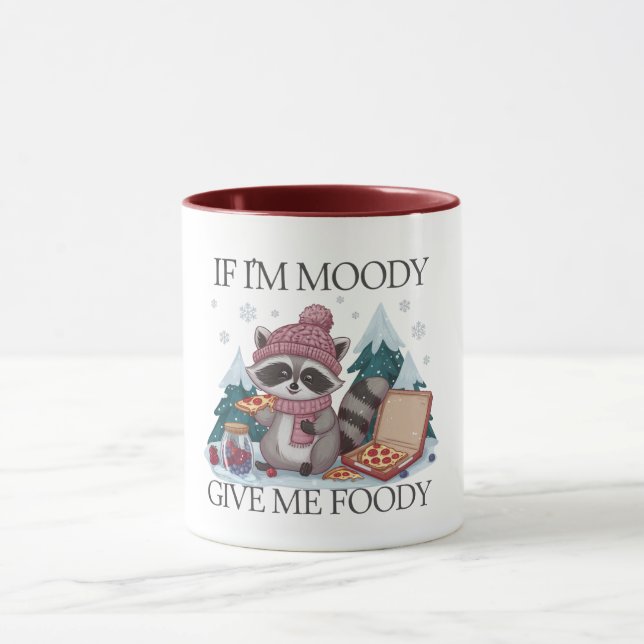 Lustigt Raccoon om jag är Moody Vinter Mugg (Center)