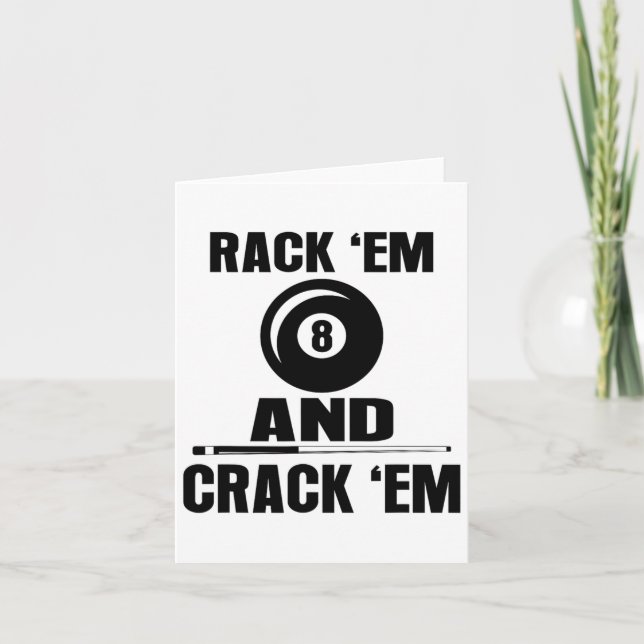 Lustigt Rack Em och Crack Em Billiard Bassäng Bill Kort (Framsida)
