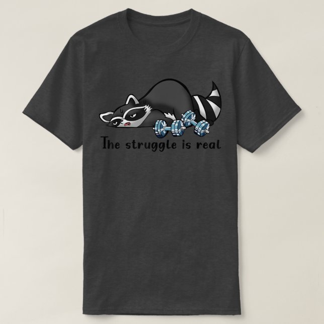 Lustigt racoon Workout Kamle Trached Racoon Panda T Shirt (Design framsida)