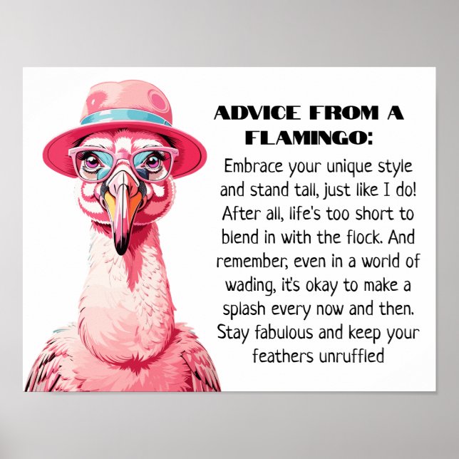 Lustigt råd från A Flamingo Poster (Framsidan)