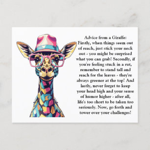Lustigt råd från en Giraffe Vykort