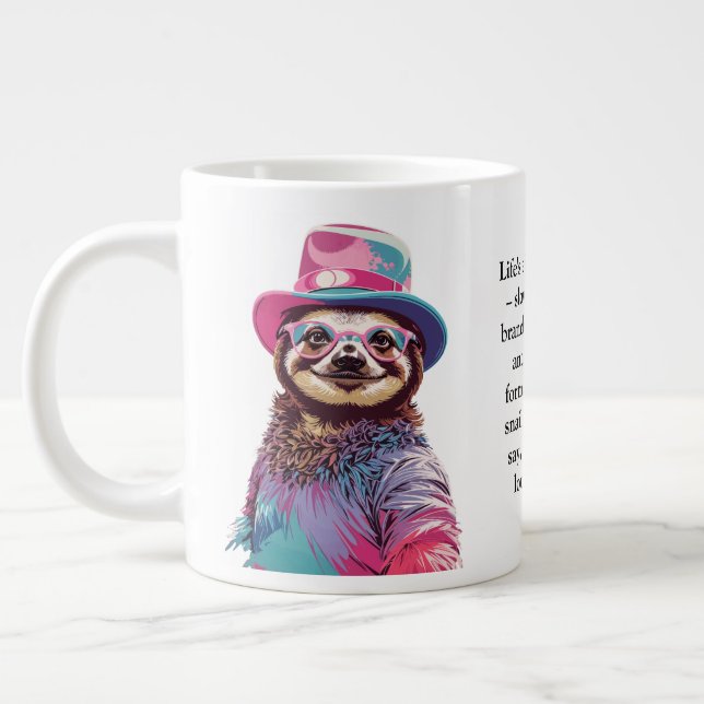 Lustigt råd från en Sloth Jumbo Mugg (Vänster)