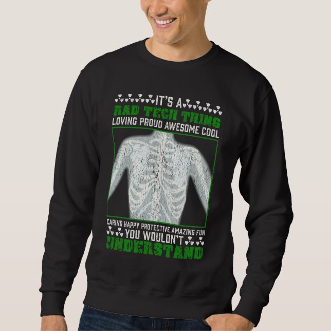 Lustigt Rad Tech Joke X-ray Radiologic Humor Lång Ärmad Tröja (Framsida)