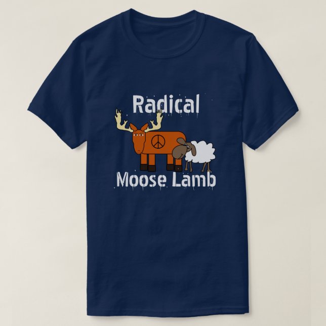 Lustigt "Radical Moose Lamb" T Shirt (Design framsida)
