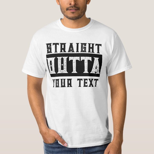Lustigt "Rakt utanför din text" parodi T-Shirt (Framsida)