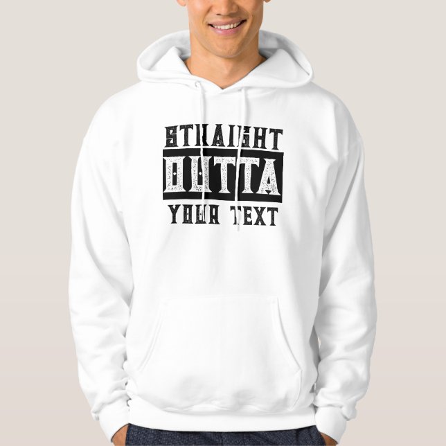 Lustigt "Rakt utkast till text" Hoodie (Framsida)
