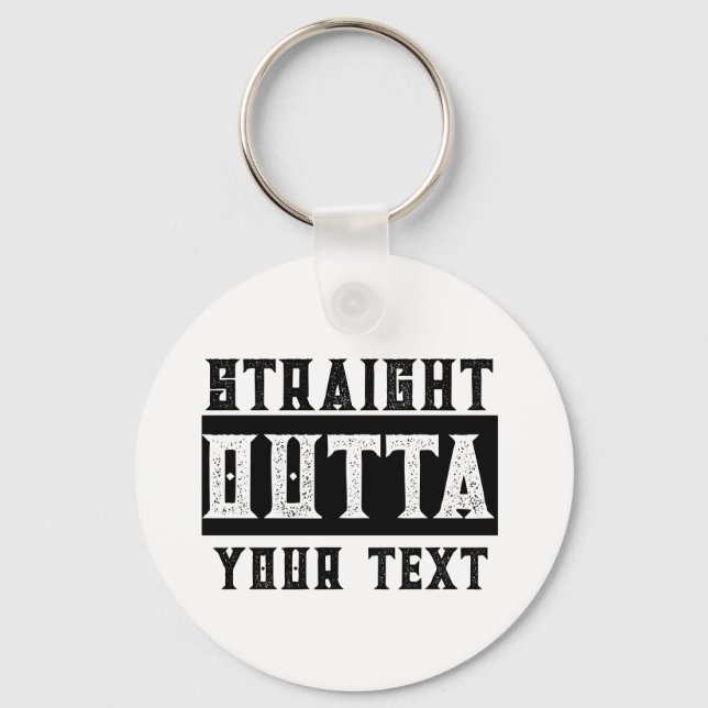 Lustigt "Rakt utkast till text" Nyckelring (Framsida)