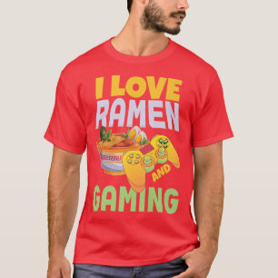 Lustigt Ramen och Gaming japansk kulturspelare T Shirt