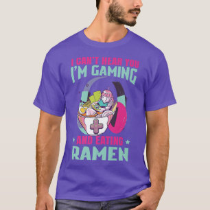 Lustigt Ramen och Gaming japansk kulturspelare T Shirt