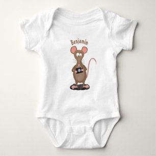 Lustigt råtta med kamerans tecknad illustration t shirt