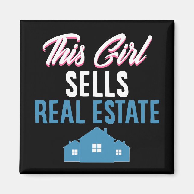 Lustigt Real Gods Agent Broker Realtor Cute House Magnet (Framsidan)