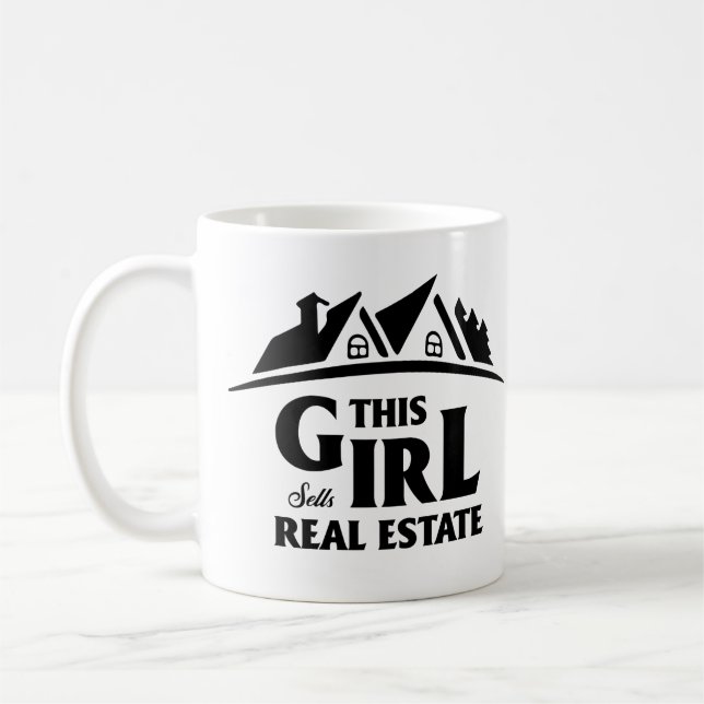 Lustigt Real Gods Agent Broker Realtor Gift Kaffemugg (Vänster)