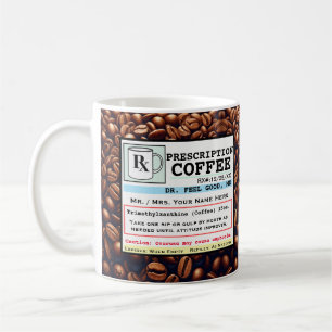 Lustigt recept RX-kaffe Anpassade Mugg