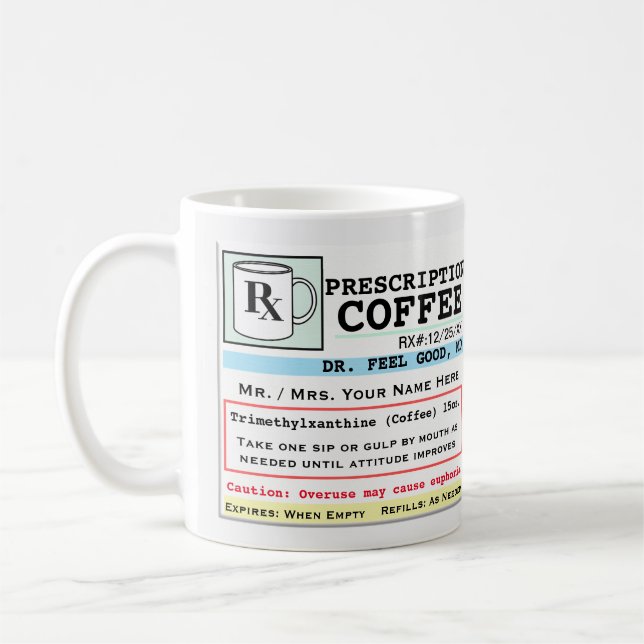 Lustigt recept RX-kaffe Mugg (Vänster)